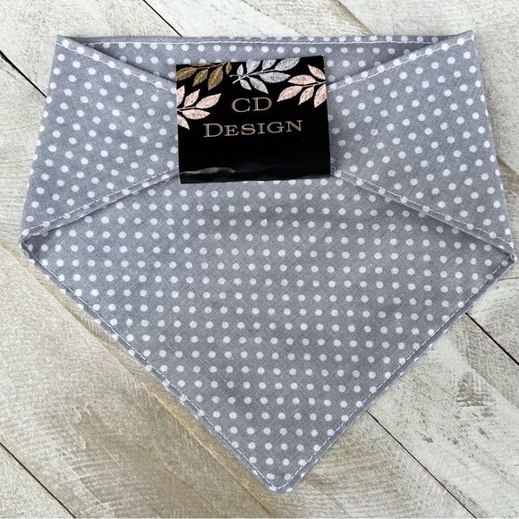 Grey and white polka dot bandana size small - Picture 2 of 2
